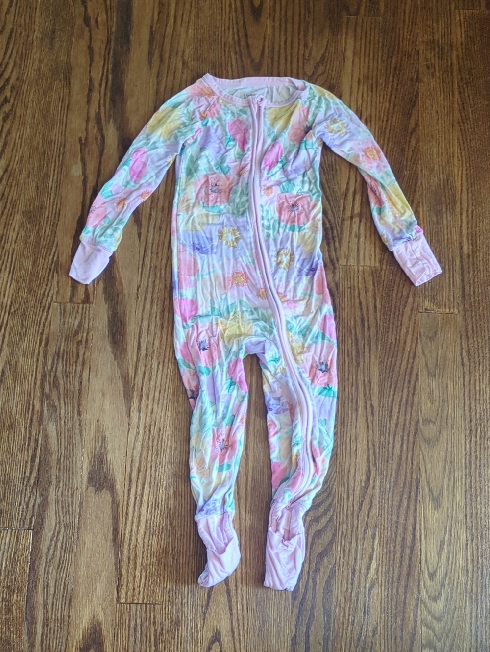 Little Sleepies Pastel Floral Footed One-Piece Pajamas 2t